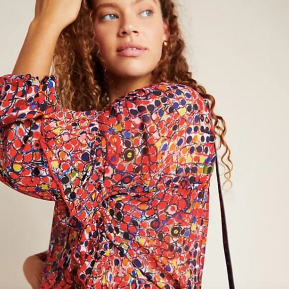 Anthropologie Bl-nk London Colorful Printed Naomi Blouse - Picture 2 of 8